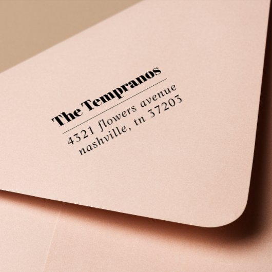 Tampon Auto-encreur Bold Modern Elegant nom de famille serif mariage