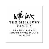 Tampon Auto-encreur Bold With Love Nom de famille personnalisé Adresse (Design)
