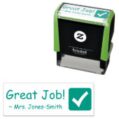 Tampon Auto-encreur "Bon Travail !" + Nom de l'instructeur Timbre en c (En situation)