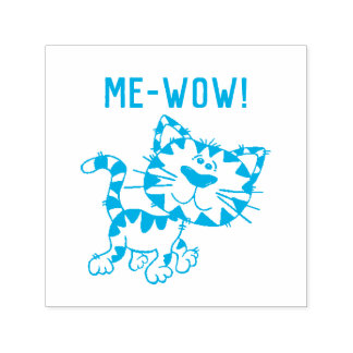 Tampon Auto-encreur Bon travail professeur kitty chat me wow meow A+ g