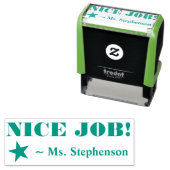 Tampon Auto-encreur "BON TRAVAIL !" Remerciements Timbre en caoutchouc (En situation)