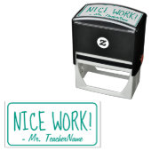 Tampon Auto-encreur "BON TRAVAIL !" Timbre en caoutchouc (En situation)