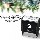 Tampon Auto-encreur Bonnes Fêtes modernes Nom du notaire Vacances