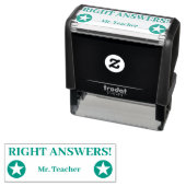 Tampon Auto-encreur "BONNES RÉPONSES !" + Nom de l'enseignant personna (En situation)