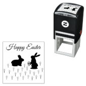 Tampon Auto-encreur Bonnets de Pâques et jonquilles personnalisés (En situation)
