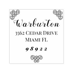 Tampon Auto-encreur Bordure celtique, polices modernes