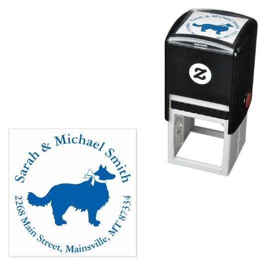 Tampon Auto-encreur Bordure Collie Chien Baby shower Chien Chien Chiot (En situation)