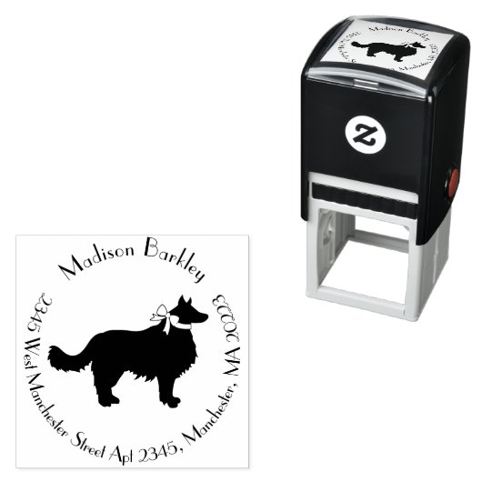 Tampon Auto-encreur Bordure Collie Chien Chien Chien Puppy (En situation)