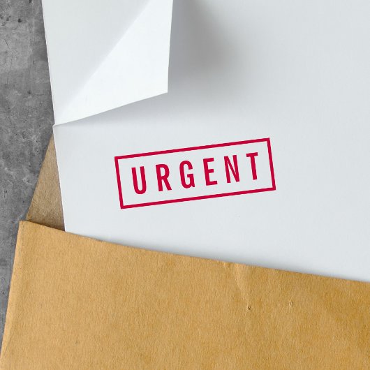 Tampon Auto-encreur Bordure simple Gras rouge Urgent