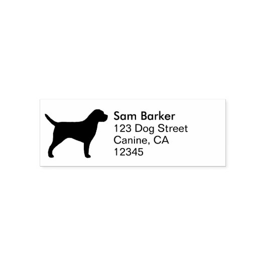 Tampon Auto-encreur Bordure Terrier Silhouette Adresse de retour (Design)