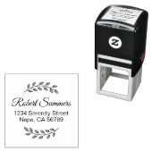 Tampon Auto-encreur Botanical Wreath, Leaves Shaded Address (En situation)