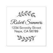 Tampon Auto-encreur Botanical Wreath, Leaves Shaded Address (Design)
