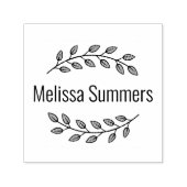 Tampon Auto-encreur Botanical Wreath Top Bottom Branch Custom Name (Design)