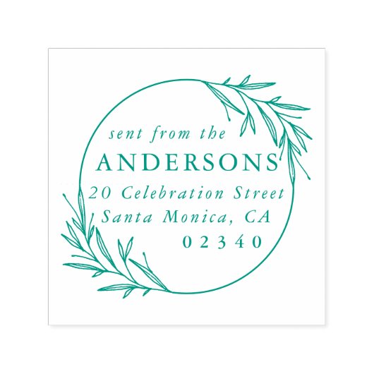 Tampon Auto-encreur Botanique Classique Envoyé À Partir Du Nom Adresse (Design)