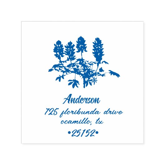 Tampon Auto-encreur Botanique du Texas Bluebonnet (Design)