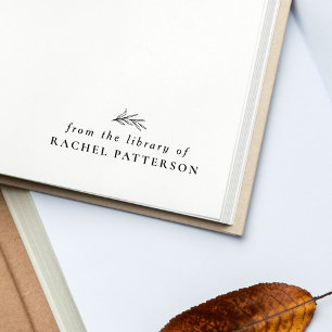 Tampon Auto-encreur Botanique Simple De La Bibliothèque De Nom Personn