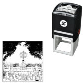 Tampon Auto-encreur Bouddha, Dharma, Timbre auto-encastré de Sangha (En situation)