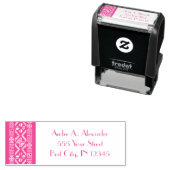 Tampon Auto-encreur Boue Africaine en tissu rose Adresse auto-encre ti (En situation)