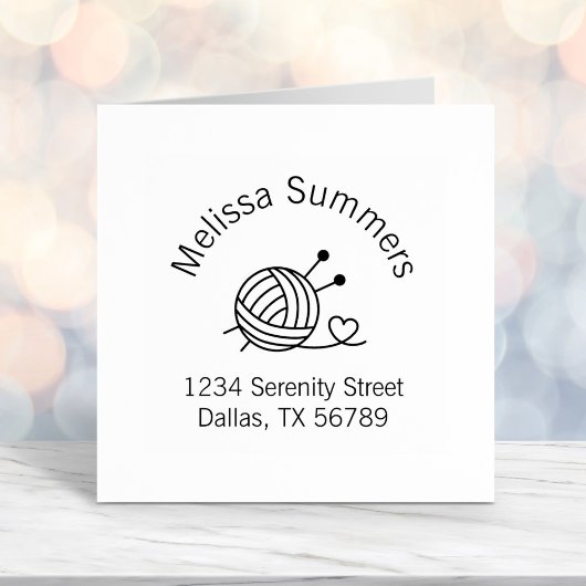 Tampon Auto-encreur Boule de Tricot Yarn Arch Adresse