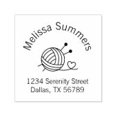 Tampon Auto-encreur Boule de Tricot Yarn Arch Adresse (Design)