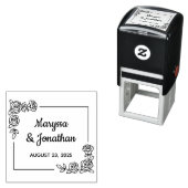 Tampon Auto-encreur Bouquet Fleurs Roses du coin Anniversaire Mariage (En situation)