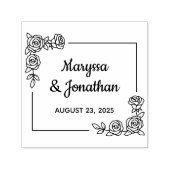 Tampon Auto-encreur Bouquet Fleurs Roses du coin Anniversaire Mariage (Design)