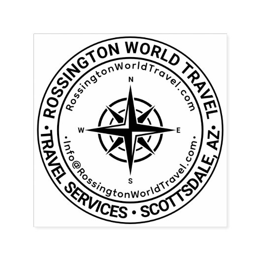 Tampon Auto-encreur Boussole Rose Nom de l'entreprise Localisation URL (Design)