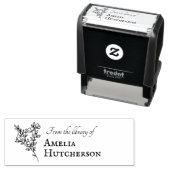 Tampon Auto-encreur Branche de fleurs magnifiques plaque de livre vint (En situation)