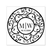 Tampon Auto-encreur Branches de l'arbre Mariage simple Filigree initia (Design)