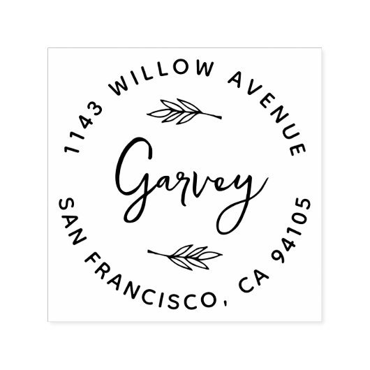 Tampon Auto-encreur Branches de script mignonnes et de poignées | Adre (Design)