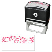 Tampon Auto-encreur Branches généreuses Noël rouge et blanc (En situation)