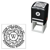 Tampon Auto-encreur Branches Lacy Filigree Nom Bibliothèque initiale L (En situation)