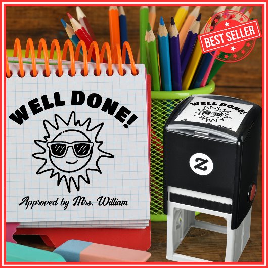 Tampon Auto-encreur Bravo Sun Louange Grading Encouragement Enseignant