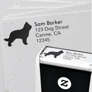 Tampon Auto-encreur Briard Dog Breed Silhouette Return Adresse