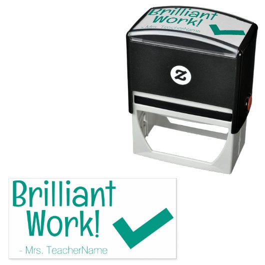 Tampon Auto-encreur "Brillant travail !" Timbre en caoutchouc de l'ens (En situation)