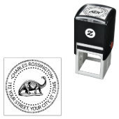 Tampon Auto-encreur Brontosaurus Dinosaure Nom Adresse de retour (En situation)