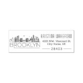 Tampon Auto-encreur Brooklyn City Skyline | Adresse personnalisée (Design)