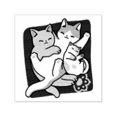 Tampon Auto-encreur Brosse à lait - Chats à couchage mignon (Design)