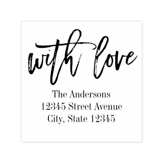 Tampon Auto-encreur Brossé Avec L'Amour Adresse De Retour Auto-Inking (Design)