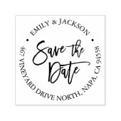 Tampon Auto-encreur Brosse moderne Lettré Enregistrer la date Adresse  (Design)