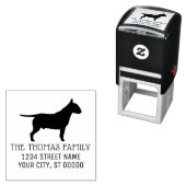 Tampon Auto-encreur Bull Terrier Chien Silhouette Nom Adresse (En situation)