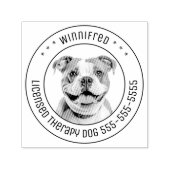Tampon Auto-encreur Bulldog Pit Bull Chien Animal Photo Round (Design)