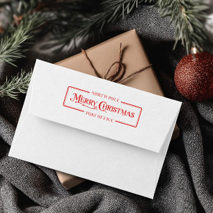 Tampon Auto-encreur Bureau de poste de Noël Red Merry