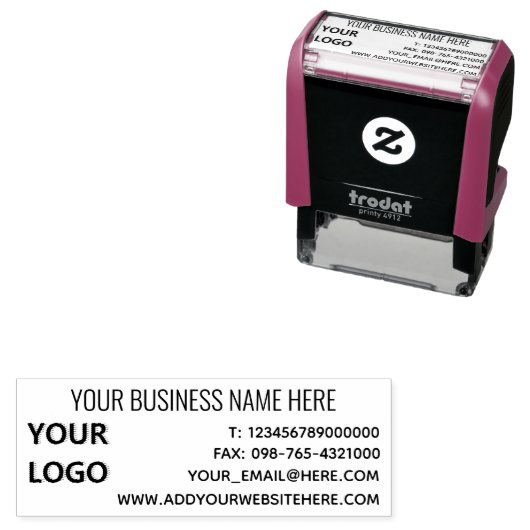 Tampon Auto-encreur Bureau d'informations sur le logo de votre entrepr (En situation)