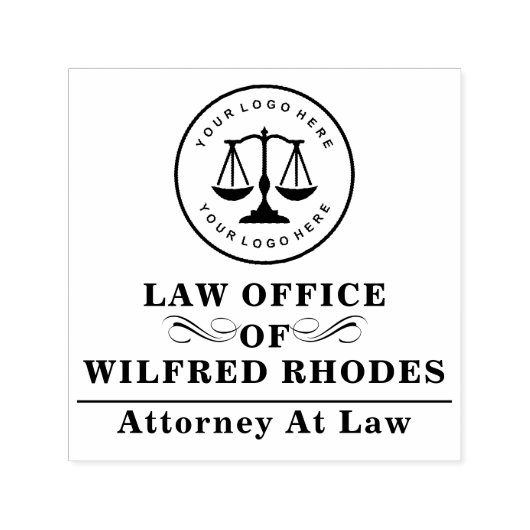 Tampon Auto-encreur Bureau du procureur | Bureau de droit noir (Design)