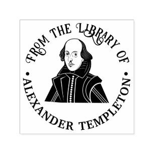 Tampon Auto-encreur Buste de William Shakespeare Nom du livre de bibli