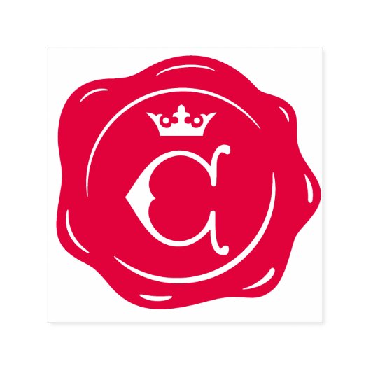 Tampon Auto-encreur C - Sceau de cire antique Couronne gothique Lettre (Design)