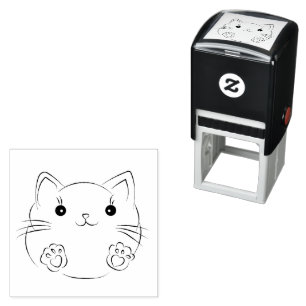 Tampon Auto-encreur cachet en caoutchouc pour chat mignon