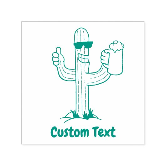 Tampon Auto-encreur Cactus avec bière (Design)