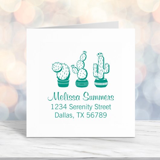 Tampon Auto-encreur Cactus Poted - Cactus Adresse Plante
